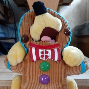 2003 10" Pluto Xmas Plush with Gingerbread Man